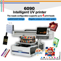 Imprimante jet d'encre UV 6090 rouleau à rouleau dernière génération avec tête d'impression I3200 et positionnement visuel CCD pour bois, verre, métal, stylos