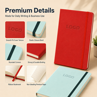 Carnet A5 à couverture rigide, logo gaufré, en cuir PU, reliure cousue, fermeture élastique, cadeau d'affaires, bureau, école, personnalisable en gros