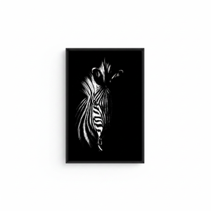 Abstract Zebra Canvas Print: Modern Animal Graphic Wall Decor,<b>BLACK</b> <b>FRAMED</b> CANVAS - Product Image 2