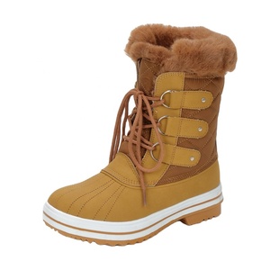 Stivali da neve invernali impermeabili 2023 da donna in pizzo antiscivolo molto caldo e resistente al freddo suola antiscivolo - Product Image 1