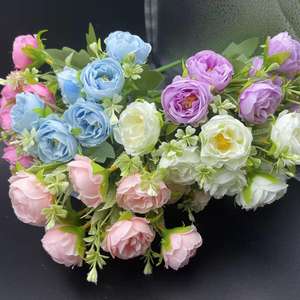 Bouquet de pivoines en soie à 7 têtes dans un emballage cadeau prêt à être expédié pour un décor d'événement de dernière <span class=keywords><strong>minute</strong></span> - Product Image 3