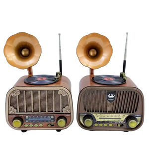 Adornos para el salón, reproductor de música portátil decorativo para el hogar, estilo Retro, fonógrafo Vintage clásico, altavoz de madera - Product Image 1
