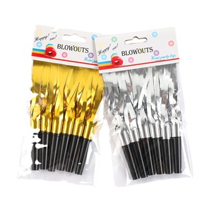 Soffiatori da <span class=keywords><strong>festa</strong></span> in 6 pezzi fischietti scoppi scintillanti metallici sfrangiati produttori di rumore oro scoppi musicali fischietti strillanti per la <span class=keywords><strong>festa</strong></span> - Product Image 1