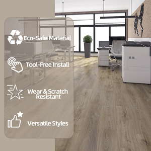 Revêtement de <span class=keywords><strong>sol</strong></span> en vinyle PVC LVT moderne, résistant à l'usure, imperméable, auto-<span class=keywords><strong>adhésif</strong></span>, largeur de planche 100 mm, <span class=keywords><strong>sol</strong></span> d'intérieur pour écoles, 1,5 mm - Product Image 4