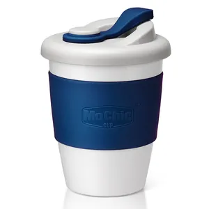 PP kapaklı çevre dostu biyobozunur doğrudan içme tipi plastik kahve kupası Tumbler