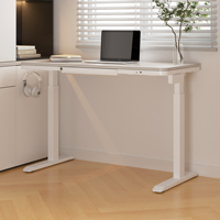 Table de bureau électronique blanche AOKE avec haut-parleur intégré, réglable en hauteur, pour ordinateur et jeux vidéo