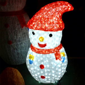 Winter Snowman Light Sculpture for Christmas Village Street Scene and Holiday Theme Display Decoration - Product Image 3