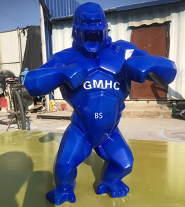 Escultura de Gorila King <span class=keywords><strong>Kong</strong></span> de Resina Roja de Tamaño Real Hecha a Medida para Jardín, Estatua de Resina Artesanal en Venta - Product Image 3