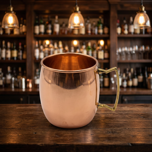 Mug Moscow Mule en cuivre pur, vaisselle à cocktail, vaisselle de service, cuivre martelé, placage poli, fait main, antique, brosse de nettoyage - Product Image 1