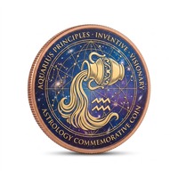 Pièce de monnaie en cuivre originale d'usine 1oz Aquarius Realm, création abstraite, visionnaire et révélatrice, pour les boutiques d'astrologie