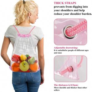 New Style Custom Logo Waterproof Dust Transparent Pvc Clear <b>Drawstring</b> <b>Backpack</b> Bag for Gym Travel Beach Storage - Product Image 2