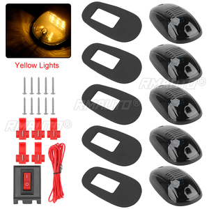 12 LED, 5 pièces, feux de gabarit 12V/24V pour toit de cabine de voiture, feux de positionnement, feux de toit, lentille fumée noire pour Tundra F150 Dodge GMC - Product Image 3