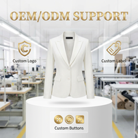 Traje de Satén de Cintura Alta, Color Sólido, Pantalones de Manga Larga, Elegante Atuendo Formal para Oficina, con Botones, Transpirable, para Viajes de Negocios, ODM