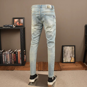 Jeans en denim de haute qualité pour hommes, style hip-hop gothique décontracté, coupe droite légère et respirante, vêtements pour hommes - Product Image 4