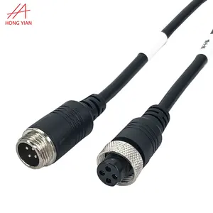 OEM IP67 2 4 5 núcleos 7 8 10 12 pin conectores impermeables M12 M16 macho hembra Cable de alimentación conector Circular Industrial