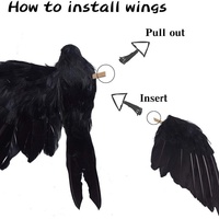 Nouvelle décoration d'Halloween : Modèle d'ornement corbeau à plumes simulées JY-B21021 pour la décoration intérieure et dissuasion des oiseaux, sans logo