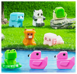 3D fenicottero in resina Axolotl rana coniglio lumaca <span class=keywords><strong>elefante</strong></span> vacca Panda Mini fate artigianali ornamenti giardino animale acquario decorazione - Product Image 2