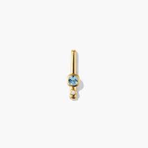 LYBURCHI - Dije de Barra Geométrico Abstracto Personalizado en Plata de Ley 925, Chapado en Oro de 14K y 18K, con Circonitas Cúbicas, para la Creación de Joyas - Product Image 3