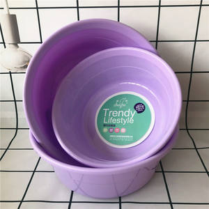家庭用掃除機洗面器ポータブル強力で高品質のカラフルなプラスチック製のバケツ5L丸い青い浴槽 - Product Image 2