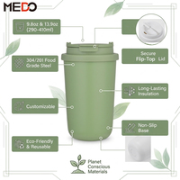 Gobelet isotherme en acier inoxydable personnalisé avec logo, 10 oz et 14 oz, avec couvercle à clapet, pour café et camping