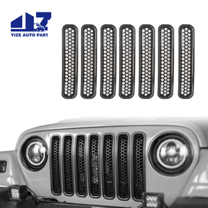 7 pièces Inserts de calandre avant noirs en nid d'abeille à clipser pour <span class=keywords><strong>Jeep</strong></span> <span class=keywords><strong>Wrangler</strong></span> <span class=keywords><strong>TJ</strong></span> & Unlimited 1997-2006 - Product Image 4