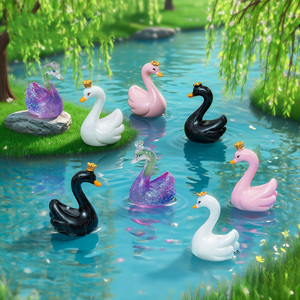 รูปปั้นหงส์มงกุฎขนาดเล็กทำจากเรซิ่น ของตกแต่งสวนเทพนิยายขนาดจิ๋ว ของตกแต่งภูมิทัศน์ขนาดเล็ก สำหรับบ้านตุ๊กตา <span class=keywords><strong>บอน</strong></span>ไซ ตู้ปลา และโต๊ะทำงาน - Product Image 2