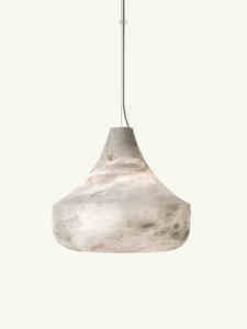 Lustre de restaurant ZELIE, design de luxe, importé d'Espagne, en albâtre, lampe de table ronde pour villa, hôtel, salon, chambre à coucher - Product Image 3