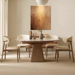 नॉर्डिक फर्नीचर विस्तार योग्य लकड़ी का अदृश्य डाइनिंग रूम टेबल चेयर सेट आयताकार फोल्डिंग स्पेस सेविंग डाइनिंग टेबल - Product Image 4