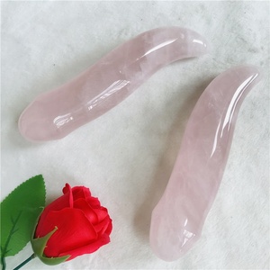 Venta al por mayor de cristales rosas naturales, varitas de masaje curativas, piedra de cuarzo rosa, consolador de pene de cristal, varita de masaje - Product Image 3