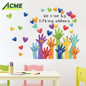 Personalizado Atacado 30*90cm Childlike Colorido <span class=keywords><strong>Graffiti</strong></span> Mãos Auto-adesivas Adesivos de Parede para Quarto Infantil Jardim de Infância - Product Image 5