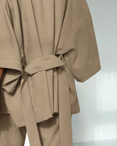 Роскошный модный вельветовый пижамный комплект с <span class=keywords><strong>V</strong></span>-образным вырезом, мягкий, с индивидуальным логотипом, длинный, из 2 предметов, на заказ, для женщин - Product Image 6