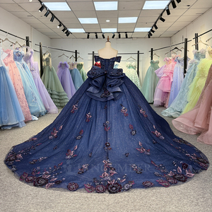 Robes de Quinceañera bleues Dy6916, robes de bal scintillantes et perlées pour filles de 15 à 16 ans, Jancember - Product Image 4