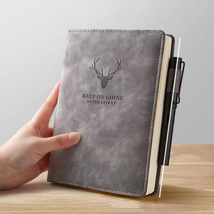 Free Mock up Hardcover Student Deed Custom Embossed LOGO A5 PU Leather Notebook 100 Sheets Gift - Product Image 2