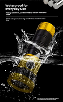 Lampe torche tactique à zoom télescopique intégré, étanche IP65, 5000+ lumens, portée du faisceau de 1500 m, rechargeable par USB, pour l'extérieur