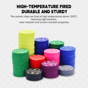Jetons de poker en céramique EPT personnalisés professionnels européens pour clubs de jeu, marque MIRACLE MG-PC19, faits à la main, lisses et fixes - Product Image 5