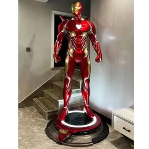 Ukuran hidup MK50 patung ironman dengan sayap marvel patung tokoh aksi kerajinan resin patung iron man untuk dekorasi toko