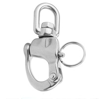 Manilles pivotantes en acier inoxydable avec anneau en D pour laisse de chien/porte-clés