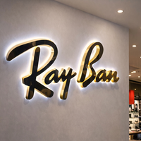 Enseigne publicitaire d'usine, enseigne personnalisée pour magasin, signalétique extérieure, lettres 3D en acrylique rétroéclairées par LED, logo