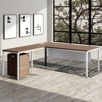 Scrivania Direzionale Standard con Mobiletto Mobile Combinazione con Vassoio Tastiera Regolabile Postazione di Lavoro per Ufficio