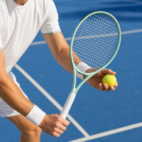 Ensemble de raquettes de tennis en fibre de carbone durable pour adultes, lot de 2 avec balles de tennis, sac de transport pour débutants, entraînement et jeu en double