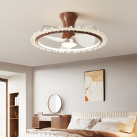 Ventilateur de plafond moderne à LED de 21 pouces à 3 pales avec lumière, télécommande 6 vitesses, corps en fer, moteur CC réversible, salle de bain, chambre à coucher