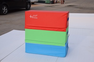Saltando de Fitness ejercicio seguro Trapezoidal de salto con garrocha, caja de pliométricos cubierto de PVC gimnasia Mat - Product Image 2