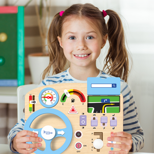 Montessori Erken Eğitim Aktivite Panosu Oyuncağı Sürüş Simülasyon Oyunu Simüle Araba Direksiyon Oyuncağı - Product Image 2