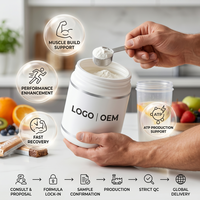 Poudre de créatine monohydrate végane à marque privée, sans OGM, antioxydante, pour l'éclat, à cycle de production rapide, boisson fitness pour adultes, complément beauté