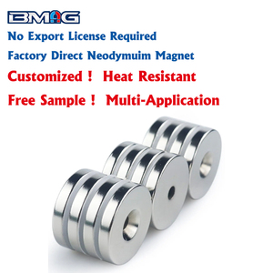 <span class=keywords><strong>Magnete</strong></span> Rotondo NdFeB con Foro N52 6000 Gauss Placcato in Nichel CE RoHS Dimensioni Personalizzate Fornitura all'Ingrosso - Product Image 2