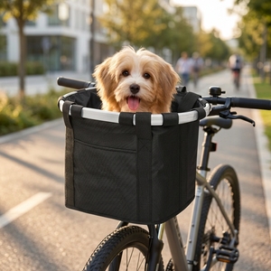 Cesto anteriore bici trasportino animale pieghevole smontabile impermeabile cesto bici tela Oxford telaio alluminio gatti cani - Product Image 5