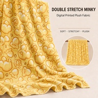 Tissu en peluche à poils courts imprimé numériquement, tissu en peluche épais, tissu en molleton Minky, 350-380 GSM, pour oreiller décoratif doux pour filles