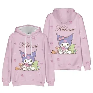 Sanrio Kuromi Cinnamoroll Hoodies Kawaii Cute Cartoon Long-Sleeve Casual Fashion Sweatshirts Loose Comfortable Clothing Gift Kid