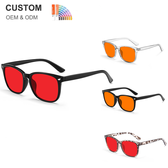 Wholesale Clear Lens Square Bluelight Red Eyewear Anti Blue Light Computer Gaming Orange Eyeglasses Blue Light Blocking Glasses