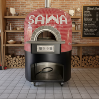 Four à pizza commercial de grande taille, de style napolitain italien, à bois, à briques, en argile, pour extérieur, au charbon de bois, électrique, au gaz, four à pizza au feu de bois